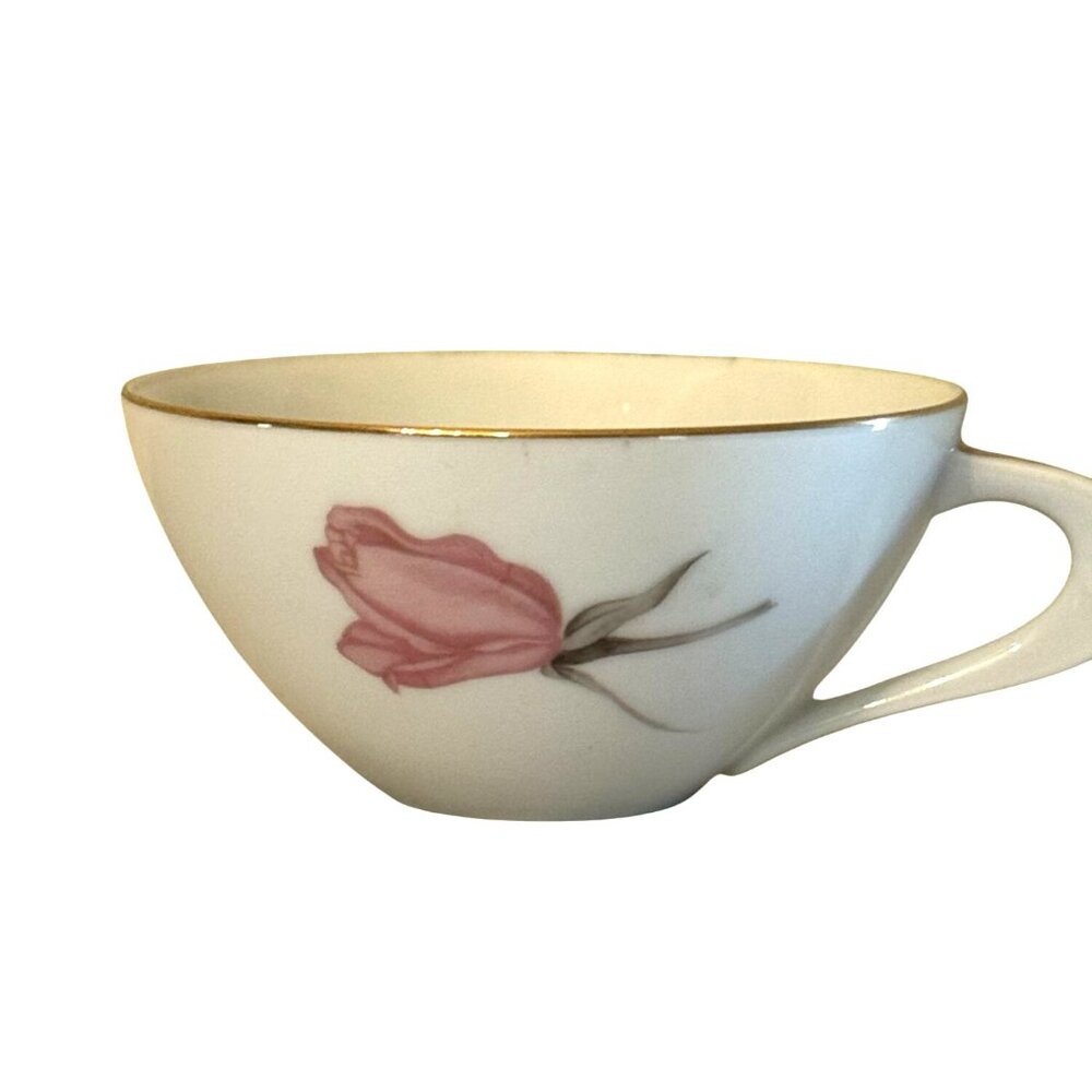 Vintage Sango Fine China Teacup With Pink Floral Design Made In Japan